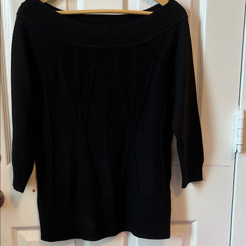 White House Black Market Off-the-Shoulder Black Sweater